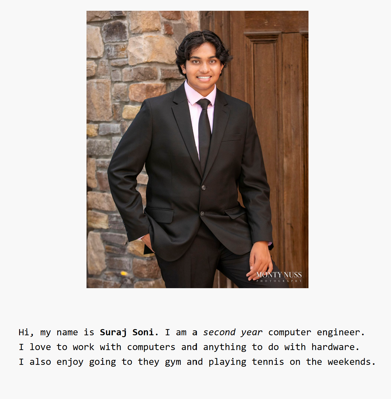 Personal website homepage preview